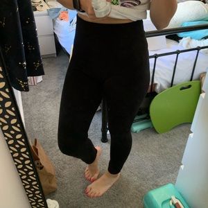 Fleece lined high-waisted leggings